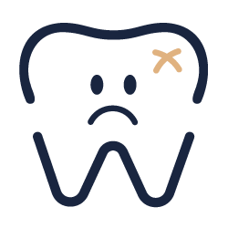 Damages tooth icon